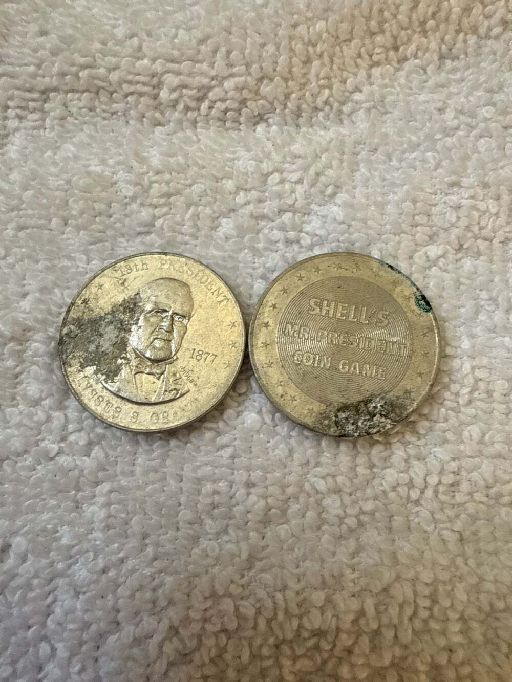 Rare SHELL'S President Benjamin Harrison Shell's Mr. President Coin Game Medal